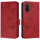 For Samsung Galaxy S20 FE 5G / 4G Embossed Rose RFID Anti-theft Leather Phone Case(Red) - 2