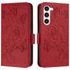 For Samsung Galaxy S23 5G Embossed Rose RFID Anti-theft Leather Phone Case(Red) - 2