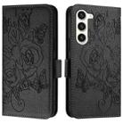 For Samsung Galaxy S23 5G Embossed Rose RFID Anti-theft Leather Phone Case(Black) - 2