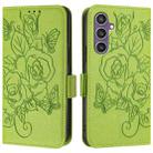 For Samsung Galaxy S23 FE 5G Embossed Rose RFID Anti-theft Leather Phone Case(Green) - 2