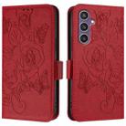 For Samsung Galaxy S23 FE 5G Embossed Rose RFID Anti-theft Leather Phone Case(Red) - 2