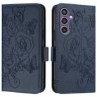 For Samsung Galaxy S23 FE 5G Embossed Rose RFID Anti-theft Leather Phone Case(Dark Blue) - 2