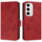 For Samsung Galaxy S24 FE 5G Embossed Rose RFID Anti-theft Leather Phone Case(Red) - 2