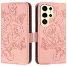 For Samsung Galaxy S24 Ultra 5G Embossed Rose RFID Anti-theft Leather Phone Case(Pink) - 2