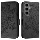 For Samsung Galaxy S24+ 5G Embossed Rose RFID Anti-theft Leather Phone Case(Black) - 2