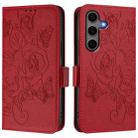 For Samsung Galaxy S25+ 5G Embossed Rose RFID Anti-theft Leather Phone Case(Red) - 2