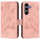 For Samsung Galaxy S25+ 5G Embossed Rose RFID Anti-theft Leather Phone Case(Pink) - 2