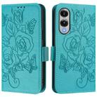 For Samsung Galaxy S25 Edge 5G Embossed Rose RFID Anti-theft Leather Phone Case(Light Blue) - 2