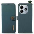 For Redmi Note 14 5G KHAZNEH Custer Texture RFID Genuine Leather Phone Case(Green) - 1