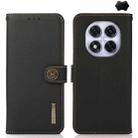 For Redmi Note 14 Pro 5G KHAZNEH Custer Texture RFID Genuine Leather Phone Case(Black) - 1
