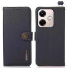For Redmi 13x KHAZNEH Custer Texture RFID Genuine Leather Phone Case(Blue) - 1