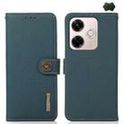 For Redmi 13x KHAZNEH Custer Texture RFID Genuine Leather Phone Case(Green) - 1
