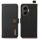 For Redmi Turbo 4 Pro KHAZNEH Custer Texture RFID Genuine Leather Phone Case(Black) - 1