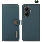 For Redmi Turbo 4 Pro KHAZNEH Custer Texture RFID Genuine Leather Phone Case(Green) - 1