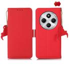 For Redmi 14C 4G Side-Magnetic TJ Genuine Leather RFID Phone Case(Red) - 1