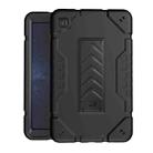 For Samsung Galaxy Tab A7 Lite Armor Holder Silicone Hybrid PC Tablet Case(Black) - 1