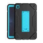 For Samsung Galaxy Tab A7 Lite Armor Holder Silicone Hybrid PC Tablet Case(Black Blue) - 1