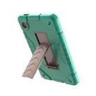 For Samsung Galaxy Tab A9+ Armor Holder Silicone Hybrid PC Tablet Case(Mint Green Gold) - 2