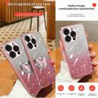For iPhone 15 Pro Max Plated Gradient Glitter Butterfly Holder TPU Phone Case(Sierra Blue) - 3