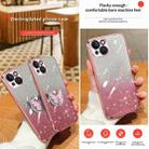 For iPhone 14 Plated Gradient Glitter Butterfly Holder TPU Phone Case(Pink) - 3