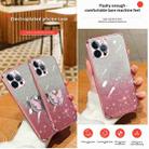 For iPhone 12 Pro Plated Gradient Glitter Butterfly Holder TPU Phone Case(Pink) - 3