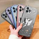 For iPhone 11 Pro Max Plated Gradient Glitter Butterfly Holder TPU Phone Case(Black) - 2