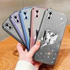 For iPhone X / XS Plated Gradient Glitter Butterfly Holder TPU Phone Case(Silver) - 2