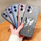 For iPhone 12 Plated Gradient Glitter Butterfly Holder TPU Phone Case(Sierra Blue) - 2