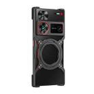 For ZTE nubia Z60 Ultra Mechanical Arm Borderless MagSafe Holder Metal Phone Case(Black Red) - 2