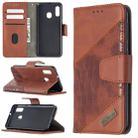 For Samsung Galaxy A20e Matching Color Crocodile Texture Horizontal Flip PU Leather Case with Wallet & Holder & Card Slots(Brown) - 1
