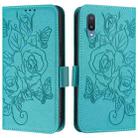 For Samsung Galaxy A02 / M02 Embossed Rose RFID Anti-theft Leather Phone Case(Light Blue) - 2
