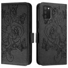 For Samsung Galaxy A03s 166mm Embossed Rose RFID Anti-theft Leather Phone Case(Black) - 2