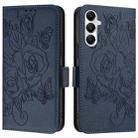 For Samsung Galaxy A05s 4G Global Embossed Rose RFID Anti-theft Leather Phone Case(Dark Blue) - 2