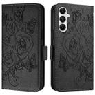 For Samsung Galaxy A05s 4G Global Embossed Rose RFID Anti-theft Leather Phone Case(Black) - 2