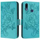 For Samsung Galaxy A10s / M10s Embossed Rose RFID Anti-theft Leather Phone Case(Light Blue) - 2