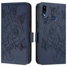 For Samsung Galaxy A10s / M10s Embossed Rose RFID Anti-theft Leather Phone Case(Dark Blue) - 2
