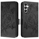For Samsung Galaxy A14 5G / 4G Embossed Rose RFID Anti-theft Leather Phone Case(Black) - 2