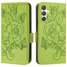 For Samsung Galaxy A24 4G Embossed Rose RFID Anti-theft Leather Phone Case(Green) - 2