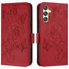 For Samsung Galaxy A24 4G Embossed Rose RFID Anti-theft Leather Phone Case(Red) - 2