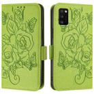 For Samsung Galaxy A41 Embossed Rose RFID Anti-theft Leather Phone Case(Green) - 2