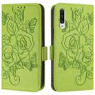 For Samsung Galaxy A50 / A30s / A50s Embossed Rose RFID Anti-theft Leather Phone Case(Green) - 2