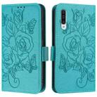 For Samsung Galaxy A50 / A30s / A50s Embossed Rose RFID Anti-theft Leather Phone Case(Light Blue) - 2