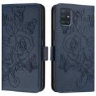 For Samsung Galaxy A51 4G / M40s Embossed Rose RFID Anti-theft Leather Phone Case(Dark Blue) - 2