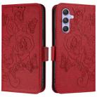 For Samsung Galaxy A54 5G Embossed Rose RFID Anti-theft Leather Phone Case(Red) - 2