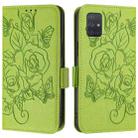 For Samsung Galaxy A71 4G Embossed Rose RFID Anti-theft Leather Phone Case(Green) - 2