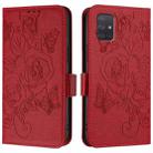 For Samsung Galaxy A71 4G Embossed Rose RFID Anti-theft Leather Phone Case(Red) - 2
