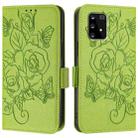 For Samsung Galaxy A91 / M80s Embossed Rose RFID Anti-theft Leather Phone Case(Green) - 2