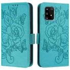 For Samsung Galaxy A91 / M80s Embossed Rose RFID Anti-theft Leather Phone Case(Light Blue) - 2
