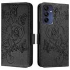 For Samsung Galaxy A16 5G Embossed Rose RFID Anti-theft Leather Phone Case(Black) - 3