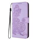 For Redmi Note 14 5G Datura Flower Embossed Flip Leather Phone Case(Purple) - 3